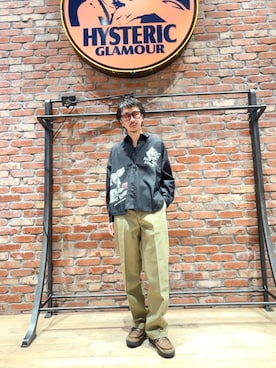 「HYSTERIC GLAMOUR（ヒステリックグラマー）のアイテム（チノパンツ）」を使った、HOSHIさん（メンズ・169cm）の夏コーディネート
