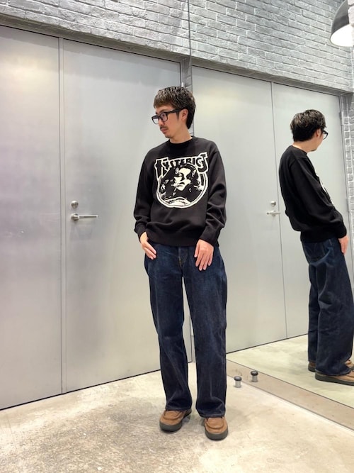 リジットストレートバギーデニムパンツ