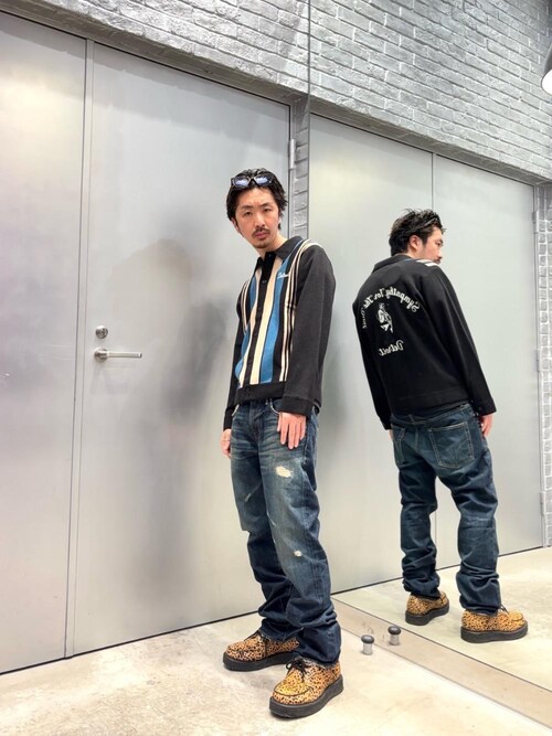 HYSTERIC GLAMOUR CLASH加工デニムストレート ブラック HYSTERIC