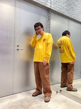 ヒステリックグラマー　ラグラン　tシャツ　イエロー HYSTERIC GLAMOURのTシャツ/カットソー（イエロー系）を使った