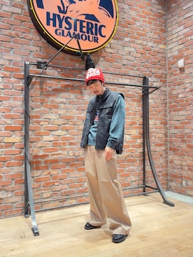 「HYSTERIC GLAMOUR（ヒステリックグラマー）のアイテム（ベスト）」を使った、HOSHIさん（メンズ・169cm）の秋コーディネート