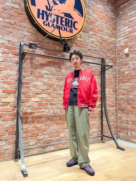 「アイテム（スタジャン）」を使った、HOSHIさん（メンズ・169cm）の秋コーディネート