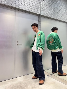「HYSTERIC GLAMOUR（ヒステリックグラマー）のCIRCLE HEAD Tシャツ2PACS（Tシャツ/カットソー）」を使った、HOSHIさん（メンズ・169cm）の秋コーディネート