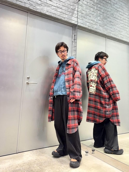 SPEAK NO EVIL刺繍 プルオーバーデニムシャツ（シャツ/ブラウス