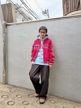 「アイテム（スタジャン）」を使った、HOSHIさん（メンズ・169cm）の秋コーディネート