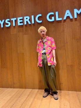 「HYSTERIC GLAMOUR（ヒステリックグラマー）のFRESH QUALITY Tシャツ（T Shirts、ホワイト系）」を使った、HOSHIさん（メンズ・170cm）の夏コーディネート