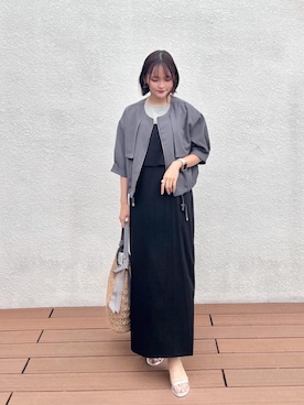 「女子会」｜「アイテム（ブルゾン）」を使った、AYAさん（レディース・160cm）の春コーディネート