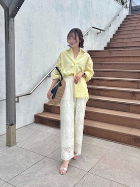 「お呼ばれ」｜「アイテム（パンツ）」を使った、AYAさん（レディース・160cm）の春コーディネート