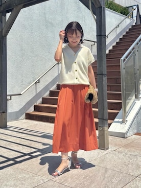 「お呼ばれ」｜「アイテム（スカート）」を使った、AYAさん（レディース・160cm）の夏コーディネート