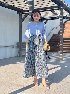 「お呼ばれ」｜「アイテム（スカート）」を使った、AYAさん（レディース・160cm）の夏コーディネート