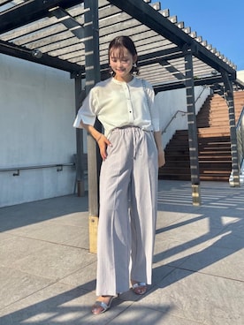 「お呼ばれ」｜「アイテム（パンツ）」を使った、AYAさん（レディース・160cm）の夏コーディネート