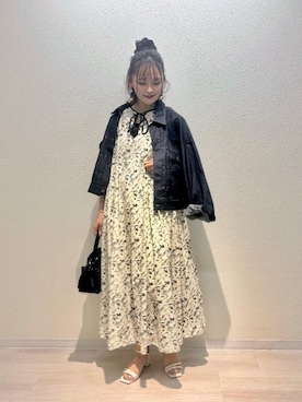 「アイテム（デニムジャケット）」を使った、AYAさん（レディース・160cm）の夏コーディネート