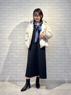 「アイテム（ジャンパースカート）」を使った、AYAさん（レディース・160cm）の冬コーディネート