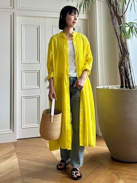 「シャツワンピース×デニム」｜HOUSE OF LOTUS　staffさん（レディース・171cm）の秋コーディネート