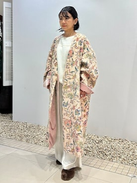 「アイテム（ノーカラーコート、ピンク系）」を使った、HOUSE OF LOTUS　staffさん（レディース・149cm）の秋コーディネート