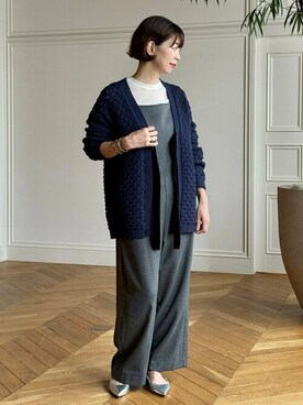 「カーディガンコーデ」｜「アイテム（オールインワン・サロペット）」を使った、HOUSE OF LOTUS　staffさん（レディース・164cm）の秋コーディネート