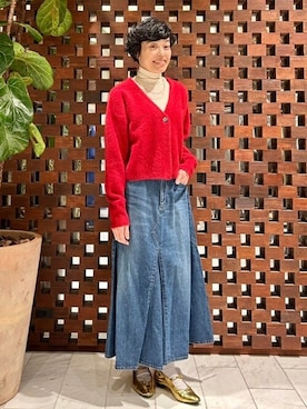 「タートルネック」｜「アイテム（デニムスカート）」を使った、HOUSE OF LOTUS　staffさん（レディース・158cm）の秋コーディネート