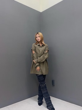 「シャツ 」｜SUMIKAさん（レディース・160cm）の夏コーディネート