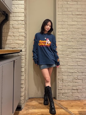 「アイテム（デニムスカート）」を使った、SUMIKAさん（レディース・160cm）の夏コーディネート
