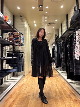 「HYSTERIC GLAMOUR（ヒステリックグラマー）のTYPE LOGO柄ジャカード チビTシャツ（Tシャツ/カットソー）」を使った、SUMIKAさん（レディース・160cm）の夏コーディネート