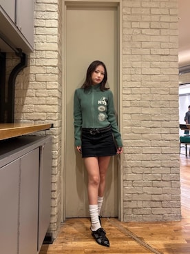 「アイテム（その他アウター、グリーン系）」を使った、SUMIKAさん（レディース・160cm）の秋コーディネート