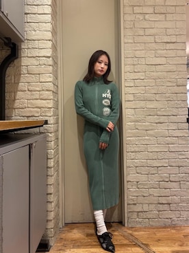 「アイテム（その他アウター、グリーン系）」を使った、SUMIKAさん（レディース・160cm）の秋コーディネート