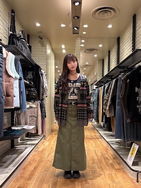 「HYSTERIC GLAMOUR（ヒステリックグラマー）のミリタリーロングスカート（スカート）」を使った、SUMIKAさん（レディース・160cm）の秋コーディネート