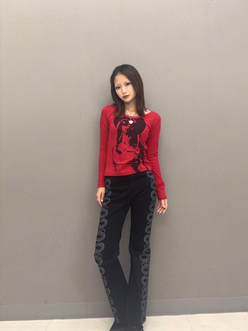 SNAKE LOOP柄デニムフレアパンツ（デニムパンツ）｜HYSTERIC GLAMOUR