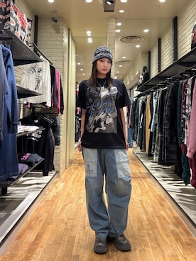 「HYSTERIC GLAMOUR（ヒステリックグラマー）のWOMAN ON SKULL PICK ネックレス（ネックレス、シルバー系）」を使った、SUMIKAさん（レディース・160cm）の春コーディネート