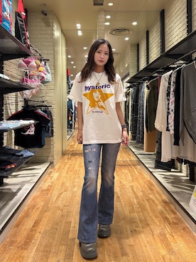 「HYSTERIC GLAMOUR（ヒステリックグラマー）のWOMAN ON SKULL PICK ネックレス（ネックレス、シルバー系）」を使った、SUMIKAさん（レディース・160cm）の春コーディネート