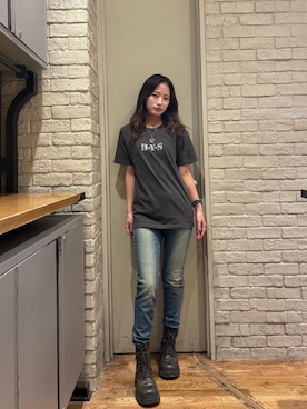 「HYSTERIC GLAMOUR（ヒステリックグラマー）のWOMAN ON SKULL PICK ネックレス（ネックレス、シルバー系）」を使った、SUMIKAさん（レディース・160cm）の春コーディネート