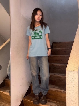 「HYSTERIC GLAMOUR（ヒステリックグラマー）のWOMAN ON SKULL PICK ネックレス（ネックレス、シルバー系）」を使った、SUMIKAさん（レディース・160cm）の夏コーディネート
