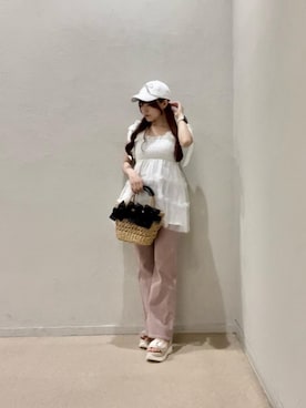 「アイテム（その他トップス）」を使った、マジェスティックレゴンルミネ池袋店スタッフさん（レディース・154cm）の夏コーディネート
