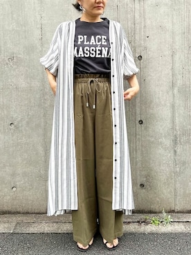 「LBC（エルビーシー）のアイテム（シャツワンピース）」を使った、LBC STAFFさん（レディース・158cm）の夏コーディネート