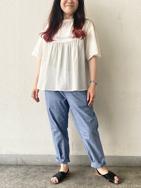 「LBC（エルビーシー）のアイテム（シャツ/ブラウス）」を使った、LBC STAFFさん（レディース・154cm）の夏コーディネート