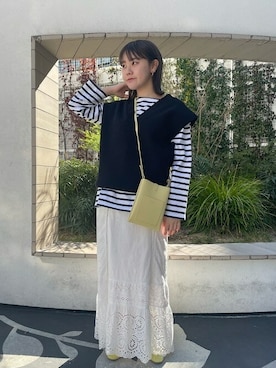 「SHIPS」｜「アイテム（バレエシューズ）」を使った、高木さん（レディース・157cm）の冬コーディネート