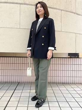 「アイテム（その他アウター、ブルー系）」を使った、仙波さん（レディース・158cm）の冬コーディネート