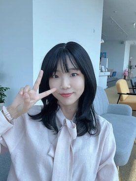 「アイテム（ヘアアクセサリー）」を使った、ピンクエイジさん（レディース・163cm）の夏コーディネート