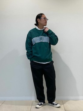 「NOLLEY'S goodman（ノーリーズグッドマン）のアイテム（スウェット）」を使った、NOLLEYS MENS stylingさん（メンズ・174cm）の春コーディネート