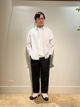 「NOLLEY'S goodman（ノーリーズグッドマン）の【WORK ABOUT/ワークアバウト】 ELEMENTARY SHIRT ビッグシルエットシャツ（シャツ/ブラウス）」を使った、NOLLEYS MENS stylingさん（メンズ・168cm）の春コーディネート