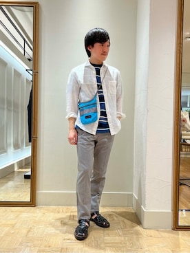 「NOLLEY'S goodman（ノーリーズグッドマン）のアイテム（サンダル）」を使った、NOLLEYS MENS stylingさん（メンズ・168cm）の春コーディネート