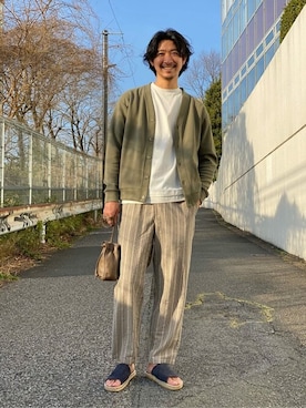 「NOLLEY'S goodman（ノーリーズグッドマン）のアイテム（バッグ）」を使った、NOLLEYS MENS stylingさん（メンズ・178cm）の春コーディネート