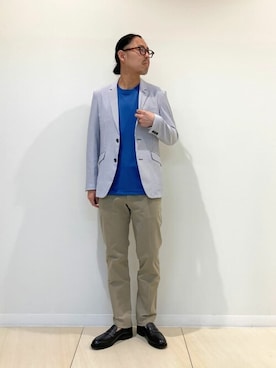 「Stutostein Nolley's（シュテットシュタインノーリーズ）のアイテム（テーラードジャケット）」を使った、NOLLEYS MENS stylingさん（メンズ・174cm）の夏コーディネート
