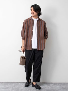 「NOLLEY'S goodman（ノーリーズグッドマン）のアイテム（バッグ）」を使った、NOLLEYS MENS stylingさん（メンズ・178cm）の夏コーディネート