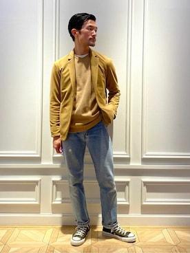 「Stutostein Nolley's（シュテットシュタインノーリーズ）のアイテム（トップス）」を使った、NOLLEYS MENS stylingさん（メンズ・166cm）の秋コーディネート
