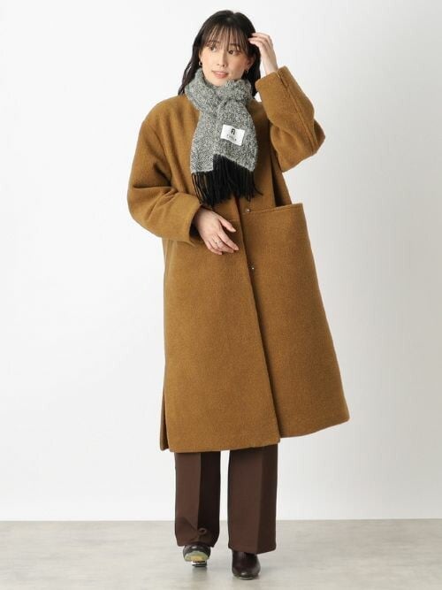 FURLA マフラー ストール 大判 アルパカ混 ”ヘリンボーン レディース