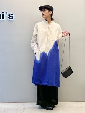 「ハンチング」｜「アイテム（トートバッグ）」を使った、アライ@youtubeさん（メンズ・176cm）の夏コーディネート