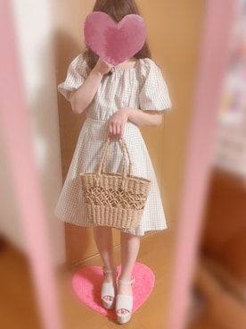 「Honeys（ハニーズ）のアイテム（かごバッグ）」を使った、shoko⋈*｡ﾟさん（レディース・141cm）の春コーディネート