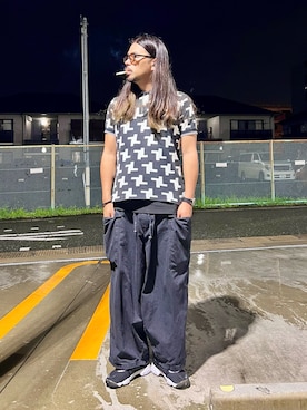 「HAMILTON（ハミルトン）のHAMILTON [ハミルトン] 腕時計 Khaki Field （カーキ フィールド）  メカニカル 機械式 38MM キャンバスベルト ブラック×ベージュ（アナログ腕時計）」を使った、にいるさん（メンズ・178cm・40代）の夏コーディネート