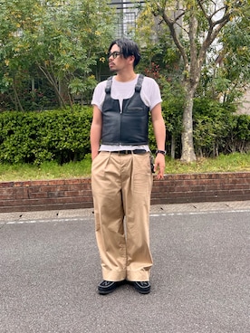 「Clarks（クラークス）のアイテム」を使った、にいるさん（メンズ・178cm）の春コーディネート